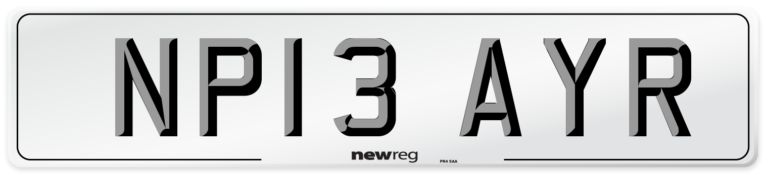 NP13 AYR Number Plate from New Reg